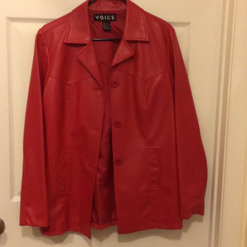 Voice faux leather red jacket